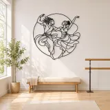 Cartel de metal de ritmo de danza africana | Decoración mural de siluetas de danza