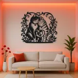Two Cats in Love Metal Wall Art | Pet Lover Silhouette Decor