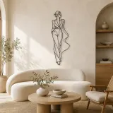 Minimalist Runway Line Metall-Wandkunst | Modefigur Wanddekoration