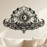 Metallsilhouette "Lunar Phasen Bogen" | Himmlische Boho Wanddekoration