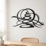 Zen Stone Arcs Metal Wall Art | Modern Abstract Metal Decor - lifestyle view 4