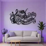 Dancing Treble Flow Metal Wall Art | Music Room Wall Decor