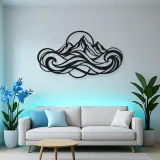 Fluid Mountain Waves Metal Wall Art | Nature Silhouette Decor
