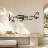 Saratoga PA-32 Airplane Silhouette Metal Wall Art, Metal Aircraft Silhouette, Aviation Wall Decor, Aviator Decor - lifestyle view 3