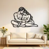 Quiet Night Cuddle Metal Wall Art | Romantic Couple Decor