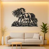Mare and Foal Metal Wall Art | Equestrian Wall Decor