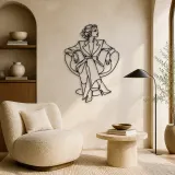 Seated Couture Pose Metal Wall Art | Fashion Figure Wall Decor - lifestyle view 5