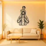 Father Son Shoulders Metal Wall Art | Family Silhouette Decor