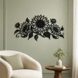 Sunflower Horizon Metal Wall Art | Botanical Metal Wall Decor - lifestyle view 2