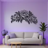 Peony Garden Arc Metal Wall Art | Botanical Metal Wall Decor