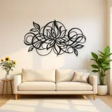 Geometric Flower Flow Metal Wall Art | Modern Abstract Metal Decor