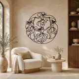 Tribal Dance Circle Metal Wall Art | Dance Silhouette Wall Decor - lifestyle view 5