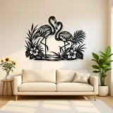Flamingo Pair Metal Wall Art | Wildlife Silhouette Decor