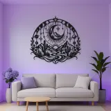 Desert Moon Arc Metal Wall Art | Nature Silhouette Decor