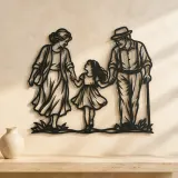 Grandparents Grandchild Metal Wall Art | Family Silhouette Decor - lifestyle view 3