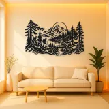 Hiker in the Woods Metal Wall Art | Nature Silhouette Decor
