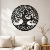 Arte mural de metal Tree with Cat | Decoración de silueta para amantes de mascotas