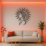 Sunray Hair Muse Metal Wall Art | Minimalist Woman Line Art