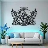Pet Memorial Wings Metal Wall Art | Pet Lover Silhouette Decor
