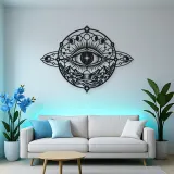 Cosmic Eye Symbol Metal Wall Art | Spiritual Boho Metal Decor