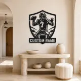 Personalized Number 7 Quarterback Shield Metal Wall Art - lifestyle view 3
