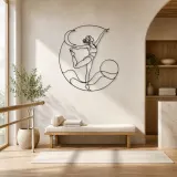 Décoration murale en métal Dancer Pose Grace | Décor mural pour le yoga et la méditation