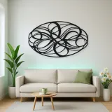 Woven Oval Network Metal Wall Art | Modern Abstract Metal Decor