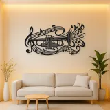 Trumpet Sound Ribbon Metal Wall Art | Music Room Wall Decor