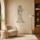Pearl Gown Profile Metal Wall Art | Fashion Figure Wall Decor - lifestyle view 5