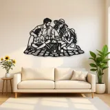 Family Picnic Metal Wall Art | Family Silhouette Decor