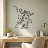 Ballet Pas De Deux Metal Wall Art | Couple Dance Wall Decor - lifestyle view 4