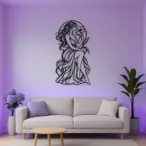 Muse with Flower Metal Wall Art | Minimalist Woman Line Art