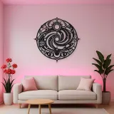 Galaxy Spiral Emblem Metal Wall Art | Celestial Boho Wall Decor