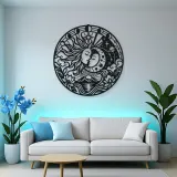 Sun and Moon Embrace Metal Wall Art | Celestial Boho Wall Decor