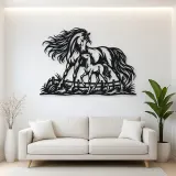 Mare and Foal Metal Wall Art | Equestrian Wall Decor