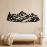 Rocky Ridge Panorama Metal Wall Art | Nature Silhouette Decor - lifestyle view 5