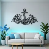Anchor and Waves Metal Wall Art | Coastal and Nautical Wall Decor