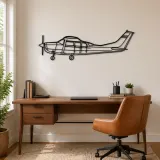 206 Airplane Silhouette Metal Wall Art, Metal Aircraft Silhouette, Aviation Wall Decor, Aviator Decor - lifestyle view 4