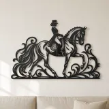 Décoration murale en métal "Élégance en dressage" | Décoration murale équestre