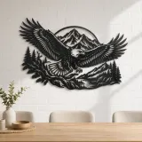 Eagle Mountain Flight Metal Wall Art | Wildlife Silhouette Decor - lifestyle view 4