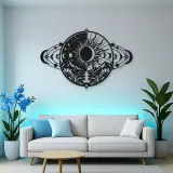 Eclipse Harmony Metal Wall Art | Celestial Boho Wall Decor