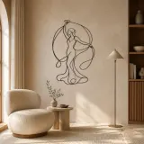 Woman with Silk Ribbon Metal Wall Art | Feminine Figure Wall Decor - lifestyle view 5