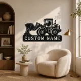 Personalized Wheel Loader Dumping Material Metal Wall Art - lifestyle view 5