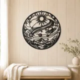 Comet Trail Curve Metal Wall Art | Nature Silhouette Decor - lifestyle view 5