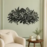 Mushroom Woodland Garden Metal Wall Art | Botanical Metal Wall Decor - lifestyle view 2