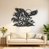 Horse and Eagle Metal Wall Art | Equestrian Wall Decor