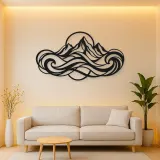 Fluid Mountain Waves Metal Wall Art | Nature Silhouette Decor