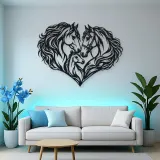 Horse Heart Profiles Metal Wall Art | Equestrian Wall Decor