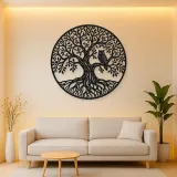 Tree with Owl Metal Wall Art | Wildlife Silhouette Decor