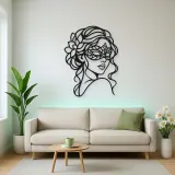 Masked Muse Metal Wall Art | Minimalist Woman Line Art
